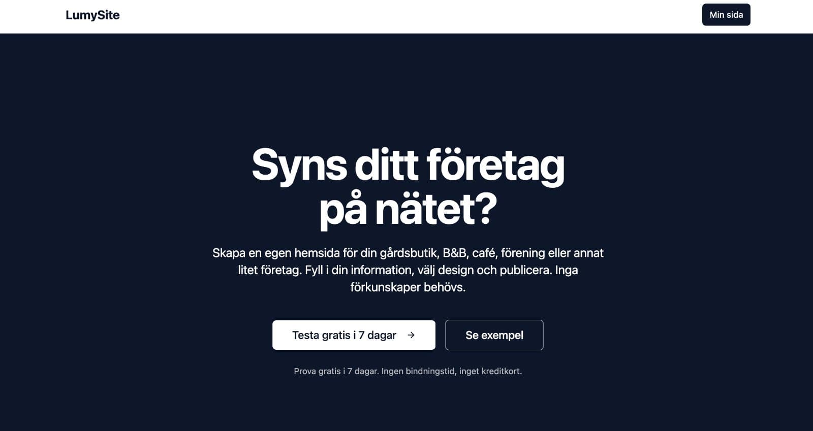 LumySite – ny tjänst för småföretag